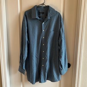 Rochester Blue Check 18.5-36/37T Dress Shirt.